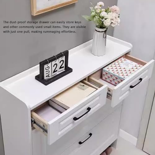 Rangement à chaussures étroit avec 2 tiroirs dissimulés pour chambre