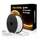 TORCHSTAR 50ft LED Neon Rope Light Outdoor, IP67 Waterproof, AC 120V (150ft Max), ETL & UL...