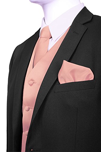 Guytalk Mens Solid Tuxedo Suit Vest, Tie and Hanky Set(30 Colors)2