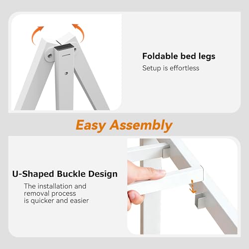 NKZ Twin Platform Bed Frame 4 Inch, Heavy Duty Metal Low Profile Bed Frame with Round Corner Legs, 3500lbs Weight Capacity Reinforced Frame, No Box Spring Needed，Noise-Free, Easy Assembly by NKZ - Used condition - Image 4