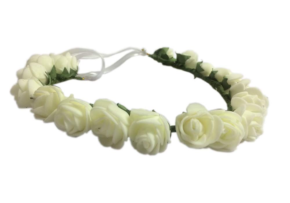 Loops n knots White Floral Tiara Crown For Girls/Gift For Girls