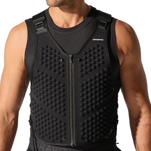 OMORPHO Mens G-Vest 10 lb (up to 20 lb with addition of G-Pack) weighted vest for men low-profile fully adjustable comfort fit. Great for walking hiking running and training. (Black S-M)