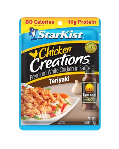 Image of StarKist Chicken Creations Teriyaki, 2.6oz Pouch, 1-Pack | 11g Protein Per Serving, Fully Cooked White Meat, No Draining, Ready to Eat for Salad and Sandwiches