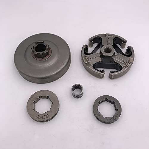 Conjunto de embrague de 3/8 "8T, rueda dentada de tambor, Kit de cojinete de aguja de llanta for Husq 61 66 162 266 268 272 XP 268XP 272XP, piezas de motosierra