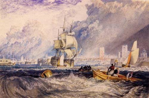 Toile murale Turner Portsmouth 60x90cm tableau art déco salon