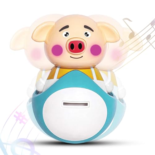 Image of Uonibaby by StarAndDaisy Musical Bunny Piggy Bank Toy for Kids , Roly Poly Self-Balancing Coin Bank , Baby Money Saving Box with Opener | Fun Piggy Bank Gift for Toddlers - Piggy