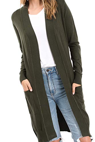 Image of Urban Look Women's Long Sleeve Classic Open Front Knit Long Cardigan