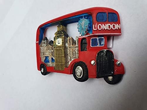 London Gift /Souvenir Fridge Magnet - Red Bus Collage