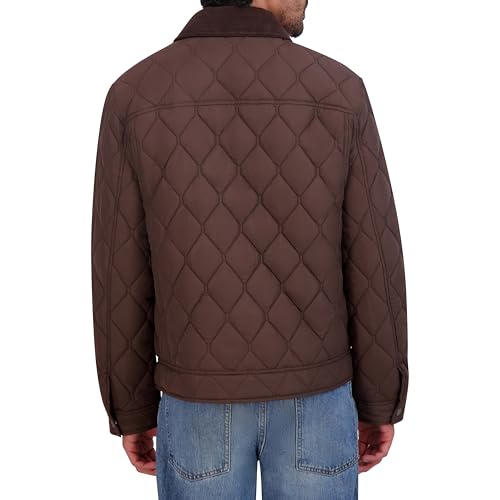 Image of Cole Haan Men's Diamond Quilt Long Sleeve Casual Jacket
