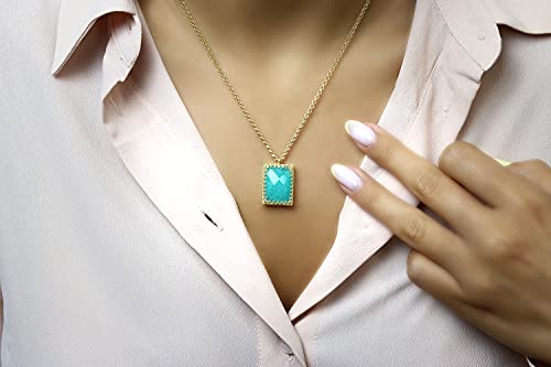 Collier d'Amazonite en Or pour femme évitant les allergies cutanées