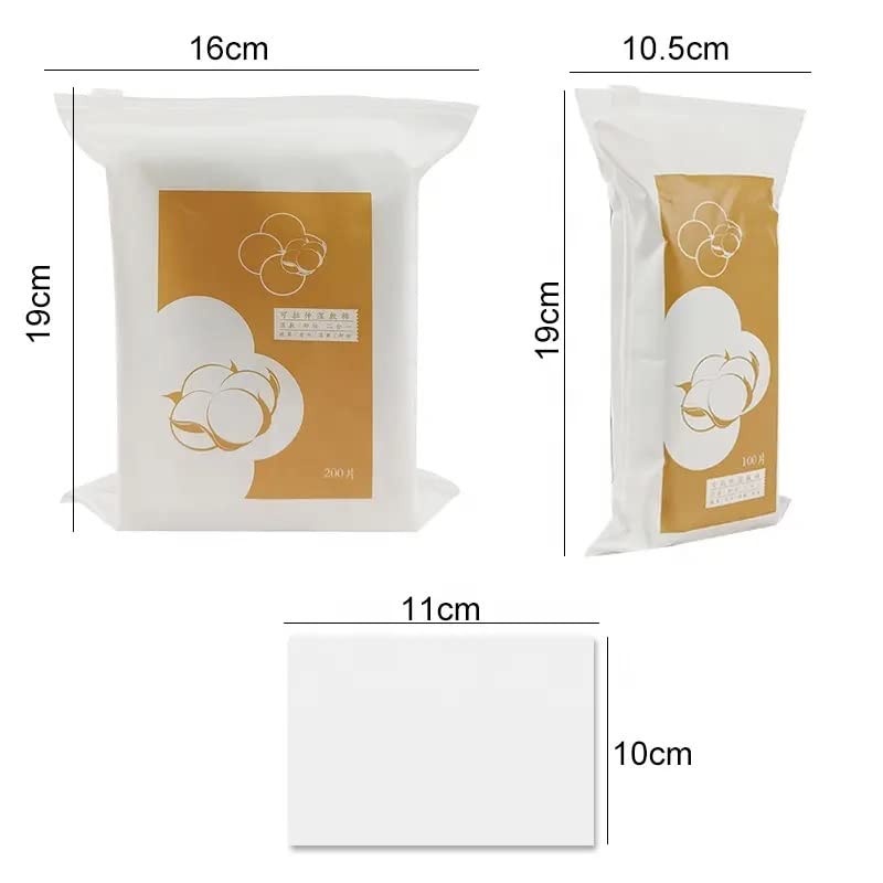 200 Count Stretchable Thin Makeup Cotton Wet Compress Cotton Makeup Remover Cotton Pads Face Moisturizing