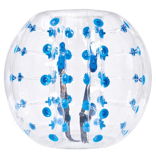 VEVOR Bulle Gonflable Bump Ball 1 pièce 1,2 m x 1,03 m Balle de Collision Humaine en PVC pour activités de Plein air Transparent et Points Bleus