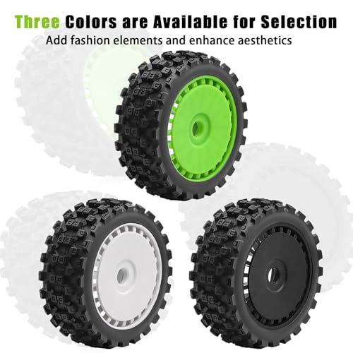 RcThjia 4Pcs 1/8 RC Off-Road Buggy Racing Tires and Wheels, 17mm Hex by RcThjia - Used condition - Image 7