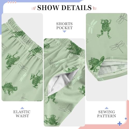 ZZXXB Frog Dragonfly Boys Long Pants Soft Trousers Elastic Waist Kids Lounge Bottoms with Pockets S-XL4