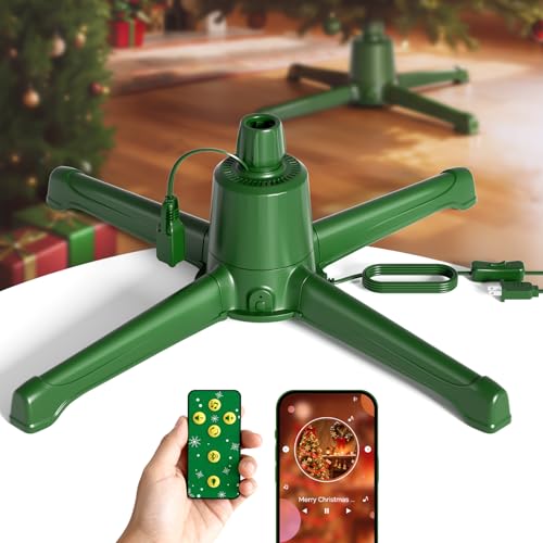 COOLWUFAN Musical Rotating Christmas Tree Stand with...
