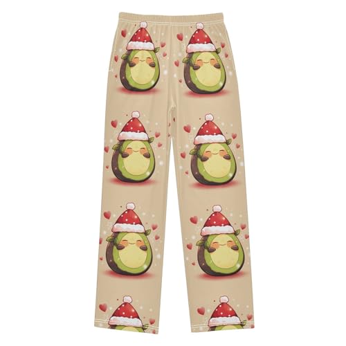 visesunny Boys' Pants Cartoon Avocado Christmas Hat Jogger Pants Elastic Waist Long Bottoms Trousers with Pockets