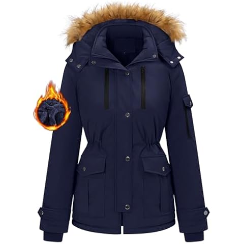 TOMEEK Women's Coats Winter Parka Jacket Fleece Lined Thick Coat Cover