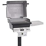 Pgs T-series T30 Commercial Cast Aluminum Natural Gas Grill With Timer On In-ground Post