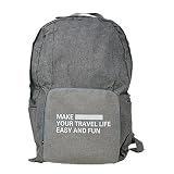 [ミタス] ≪ 持ち運びに便利！折りたたみ式リュック 軽量リュックサック 20L グレー 大容量 収納 折り畳み エコバッグ 旅行 トラベル サブバッグ キャリーオン対応 通勤 通学 メンズ レディース
