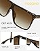 Fozono Trendy Square Oversized Sunglasses for Women Men Retro Flat Top Shield Sun Glasses UV Protection Once Piece Lens Tortoise Frame/Brown Lens