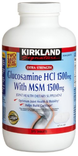 Kirkland Signature Glucosamine with MSM, 375 Tablets (4 Pack)