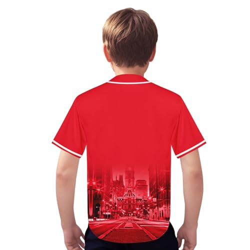Camisa de beisebol City Night Skyline Jersey estampada vestuário para crianças fãs uniforme presente