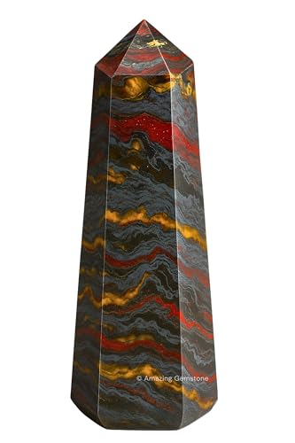 Image of Amazing Gemstone Iron Tiger Eye Crystal Towers - Natural Healing Crystal Point Obelisk for Reiki Healing and Crystal Grid (2 inch to 3 inch INCH)