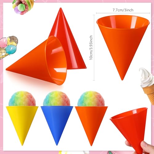 Zubebe 16 Pcs Reusable Snow Cone Cups 6 Oz, Durable Plastic Cup Muti-color Leakproof Shaved Ice Cups Ideal for Slushies, Shaved Ice Syrup, or Juice