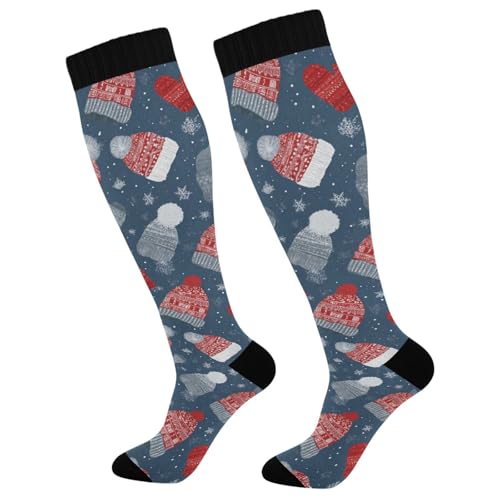 Image of SHJI Compression Socks for Women Sock Men Knee High Stockings for Running Athletic Hiking Cycling