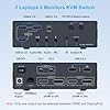 KVM Switch 2 Monitors 2 Computers Docking Station 16-in-2 4K60Hz for M1/M2/M3/M4 Thunderbolt KVM Switcher Support USB3.0/USB C in DP/HDMI Out Extended/Mirrored Mode for Windows Mac