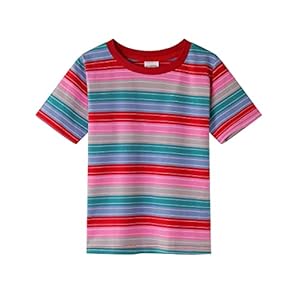 Spring&Gege Jongens T-shirt met korte mouwen en strepen, ronde hals van katoen voor kinderen