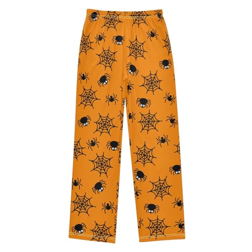 Boys' Pants Halloween Black Spiders Spiderweb Long Bottoms Jogger Pants Elastic Waist Trousers with Pockets S-XL