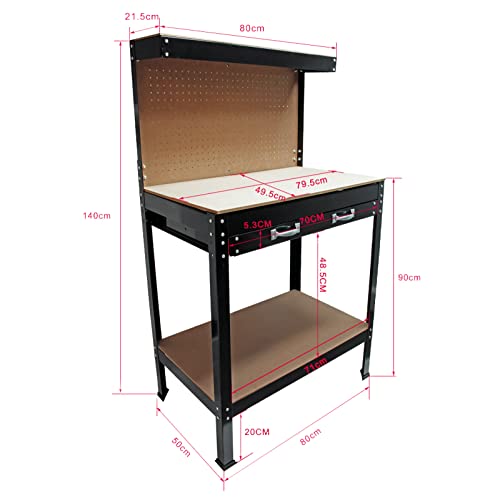 Table de travail avec tiroir et paroi perforée pour ranger vos outils - 7
