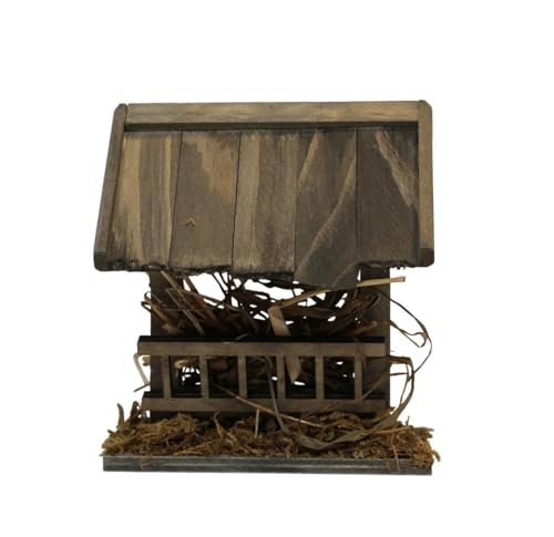 ZICOM Krippenzubehör Miniaturzubehör Miniatur Futterkrippe mit Dach...