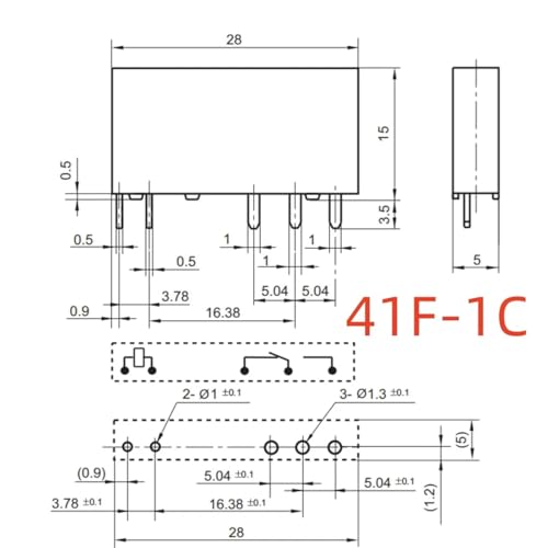 Relé APE30124 41F-1C-24V microinterruptor electrónico para placas PCB 2