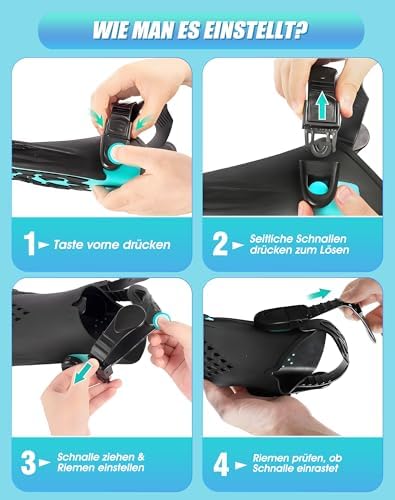 Schnorchelset für Erwachsene, Faltbare Vollgesichtsmaske mit Flossen, CO2-sicher, Anti-Beschlag & auslaufsicher inkl. Tragetasche - Schnorchelmaske Erwachsene für Schnorchelurlaub