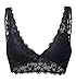 Produktbild YIANNA Spitzen BH Damen Bustier Ohne Buegel Bralette Spitze Bequemer Lace Bra Crop Top mit Abnehmbare Gepolstert Soft Cup Schwarz,UK-YA7120 Size XL
