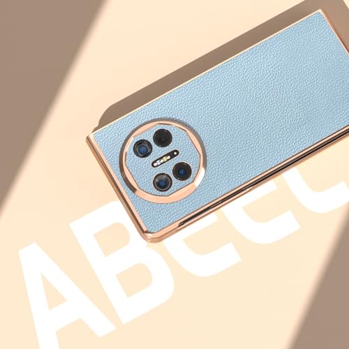 Huawei Mate X5 coque rigide antichoc en cuir bleu ciel élégant - 6