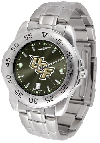 Image of SunTime Men's NCAA Team Sport Watch, 20mm Stainless Steel Strap, Reflective Shiny Dial with Date
