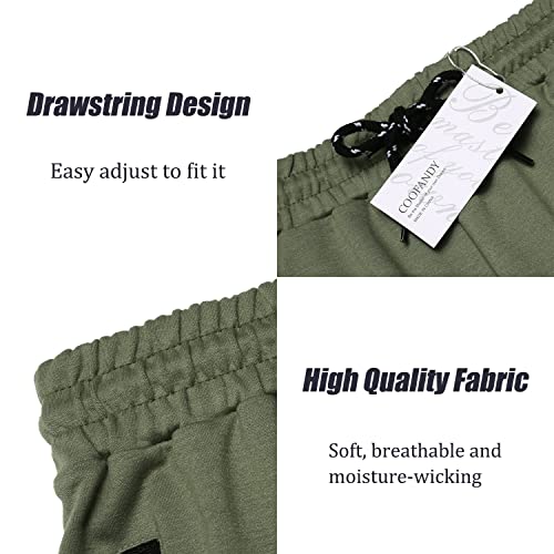 Coofandy – Short masculino para academia e exercícios físicos com bolso, Army Green22, XXL