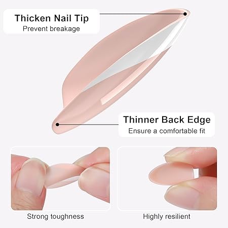 Coslifestore Red Stick On Nails for Women, Round, 24 Pcs 2