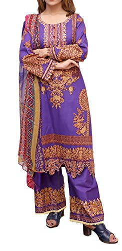 IshDeena Pakistani Lawn Salwar Kameez Indian Dresses for Women Ready to Wear Embroidered