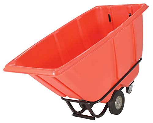 Carretilla inclinable de plástico Vestil roja 850 lb miniatura 2