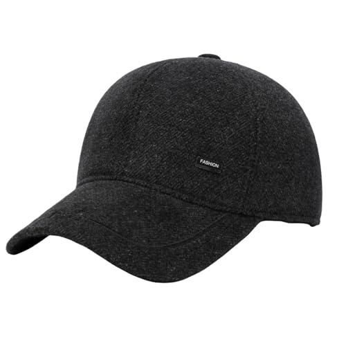 Gorra con ventilador para hombre, gorra de béisbol de invierno, gorras de béisbol con oreja, para hombre, para caminar al aire libre, correr, béisbol, para hombre, color azul, Negro , Talla única
