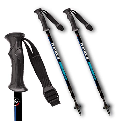 FIZAN Model Explorer, Veer Nordic Walking stokken van ultralicht aluminium, blauw, voor volwassenen, uniseks, eenheidsmaat