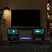 Ameriwood Home Lumina Fireplace TV Stand for TVs up to 70 Inch, Replaceable Electric Fireplace Insert Heater, Remote Control, Timer, Color Changing LED Lights, Crystal Ember Flames, Graphite Gray