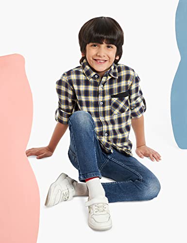 Image of Amazon Brand - Jam & Honey Boys 100% Cotton Printed Regular Fit Long Sleeve Shirt
