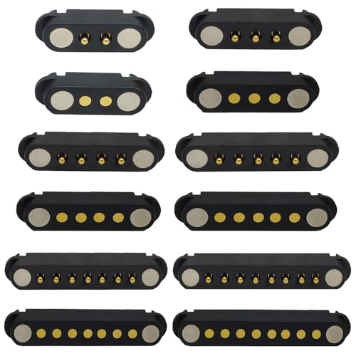 Image of 2 Pair Magnetic Pogo Pin Connector, 2 /3 /4 /5P 2A Pogopin Magnetic Connector Male+Female 2.54 /2.5 MM Through Holes Spring Loaded Connectors DC Power Socket DC Power Charge Probe Connector (4Pin)