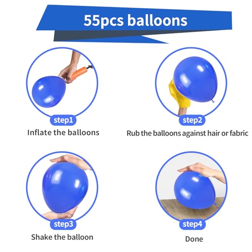 Image of Red White and Blue Latex Balloons 55 PCS 4th of July Balloons 12inch Red White and Blue Balloons for Decorations Independence Day Patriotic Anniversary Graduation Birthday Wedding