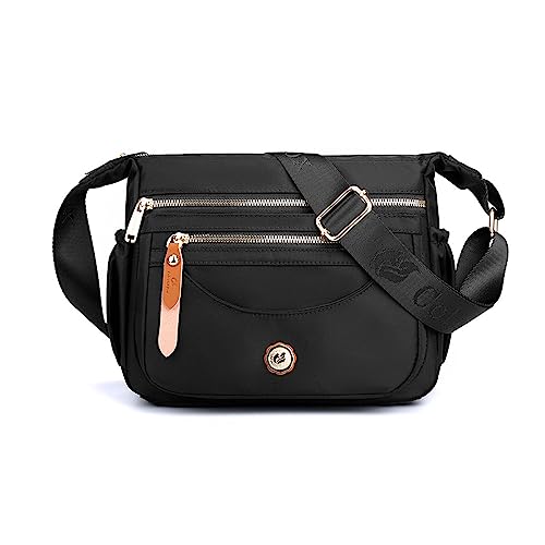Crossbody Bags for Women Ultra-light Shoulder Bag Ladies Handbag with Adjustable Wide Strap Hobos & Shoulder Bags Satchels for Outdoors Workout Travel Shopping Messenger Bag Daily Use Black